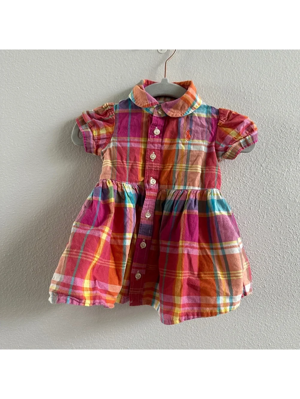 Ralph Lauren Plaid Cotton Madras Shirtdress Baby Girl 3M